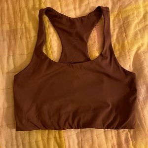 Girlfriend Collective chocolate brown Paloma sports bra